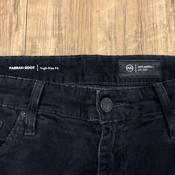 AG Adriano Goldschmied Black  Corduroy Farrah Bootcut  Pants - Picture 2 of 3